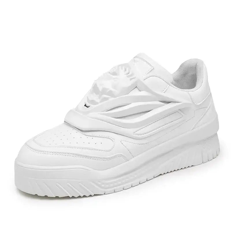 Patent Charol Lion Face Lace Up Sneakers - White / 39