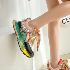 Pearl Y Chain Platform Sneakers Euro Size 35