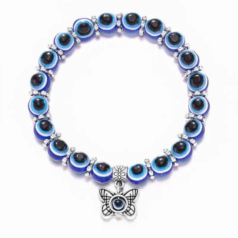 Pendant Blue Evil Eye Bracelet for Protection Butterfly