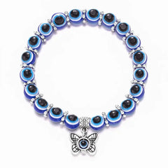 Pendant Blue Evil Eye Bracelet for Protection Butterfly