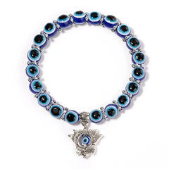 Pendant Blue Evil Eye Bracelet for Protection Flower - 0.8