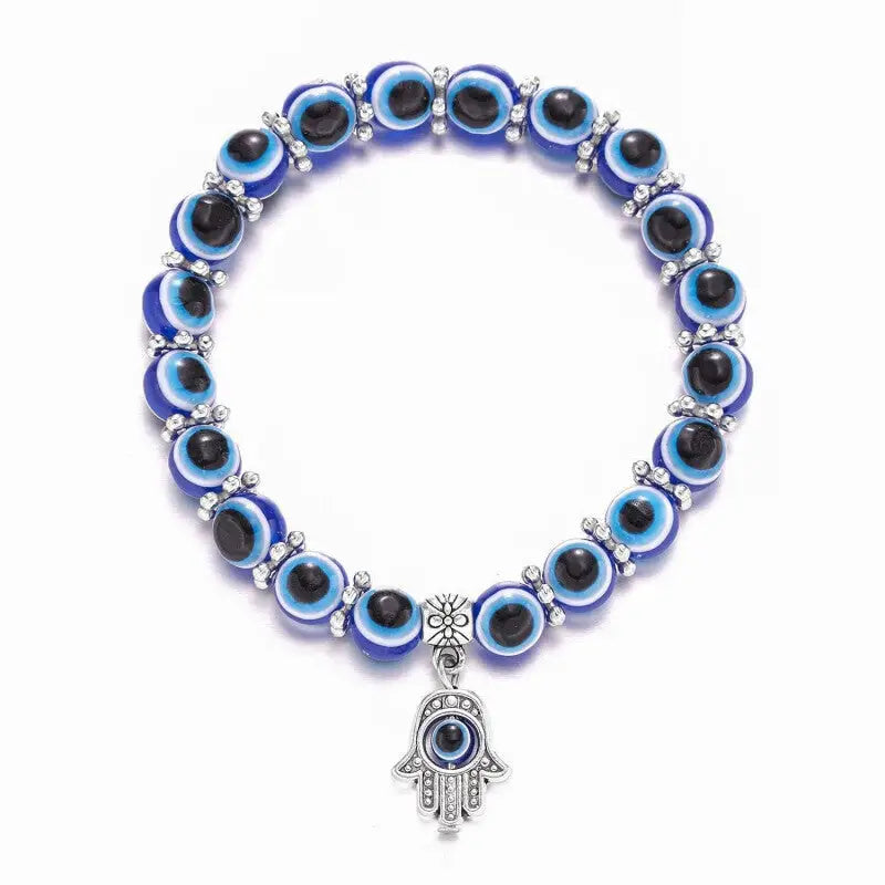Pendant Blue Evil Eye Bracelet for Protection Hand - 0.8 cm