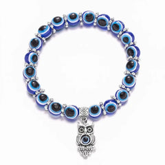 Pendant Blue Evil Eye Bracelet for Protection Owl - 0.8 cm
