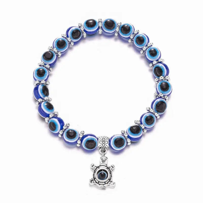 Pendant Blue Evil Eye Bracelet for Protection Turtle - 0.8