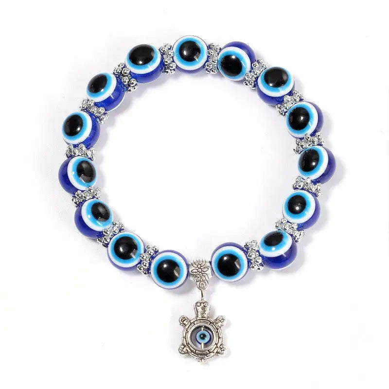 Pendant Blue Evil Eye Bracelet for Protection Turtle - 1 cm