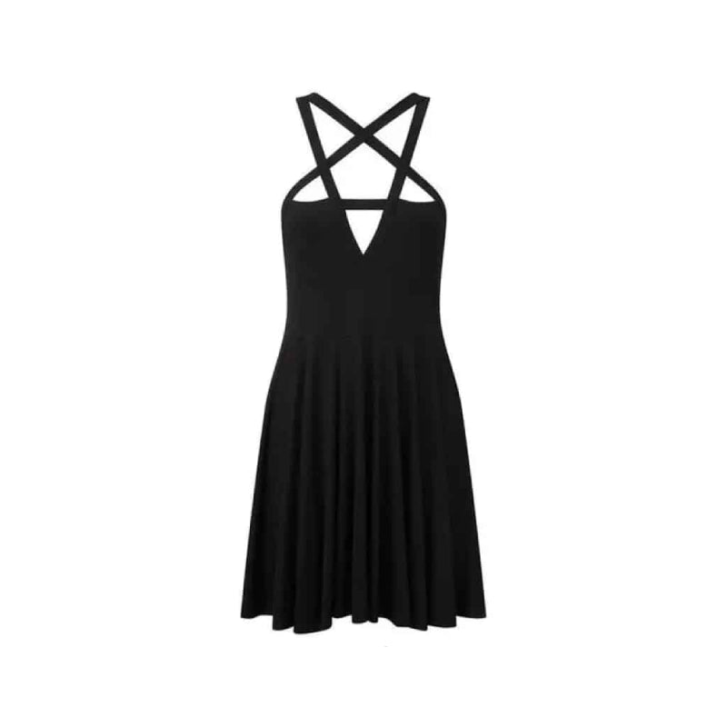 Pentagram Strap Gothic Dress Women