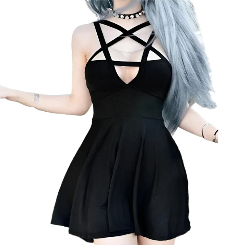 gothic dress for women Pentagram Strap Gothic Dress Women