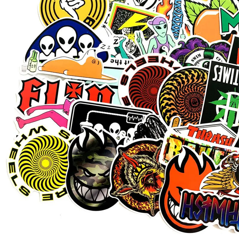 Personalized Skateboard Sticker - 100 Pcs - Stickers