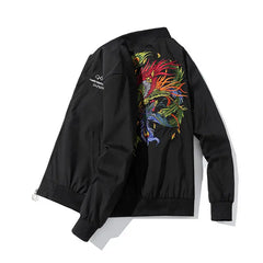 Phoenix Color Embroidery Bomber Jacket