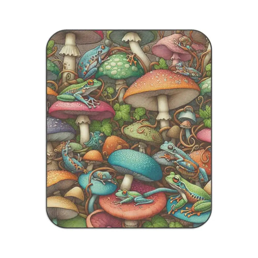 Picnic Blanket with Delicately Crafted Mushrooms