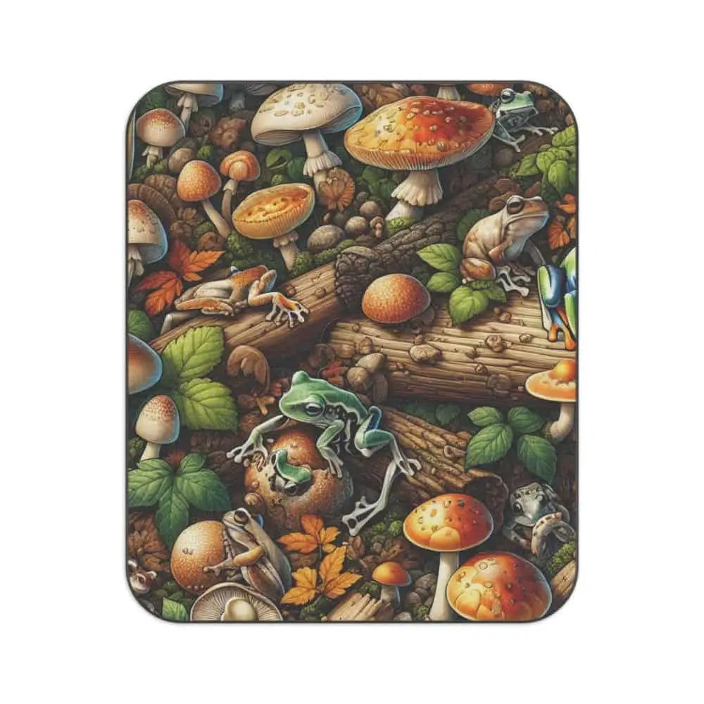 Picnic Blanket with Enchanting Forest Scene and Frogs 61’’