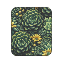Picnic Blanket with Lush Green Succulents and Vibrant