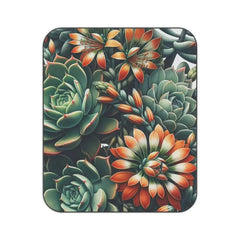Picnic Blanket with Succulent Pattern and Mixed Green Hues
