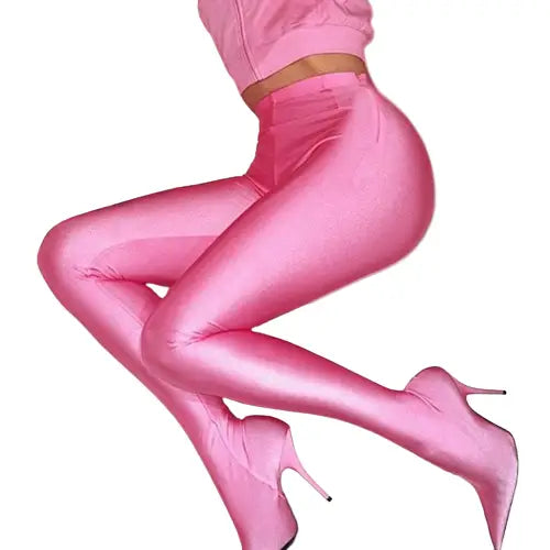 Pink Bodycon Skinny Long Legging - Leggings