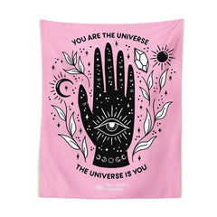 Pink Bohemian Magic Hand Tapestry - 95X73