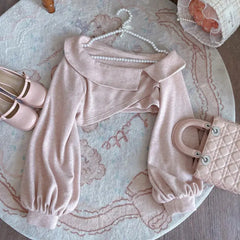 Pink Bow Knitted Floral Mini Dress inches shoulder length