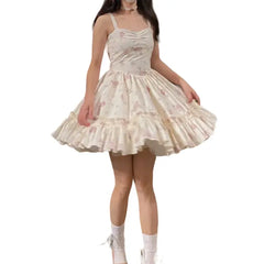 Pink Bow Knitted Floral Mini Dress inches shoulder length