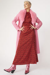 Pink Eco Leather Trench Coat S-M