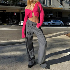 Pink Kawaii Cropped Cardigan Sweater