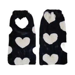 Pink Lolita Love Print Warm Mini Skirt Leg warmer Black / S