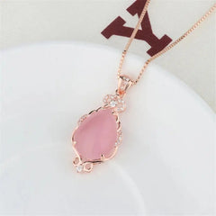 Pink Rose Quartz Necklace