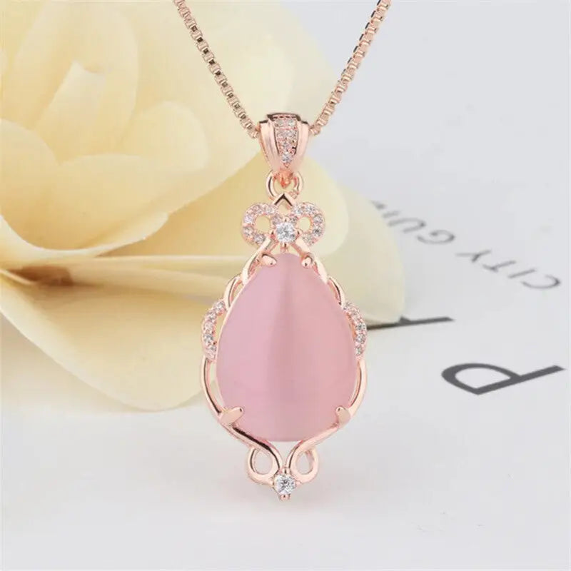 Pink Rose Quartz Necklace