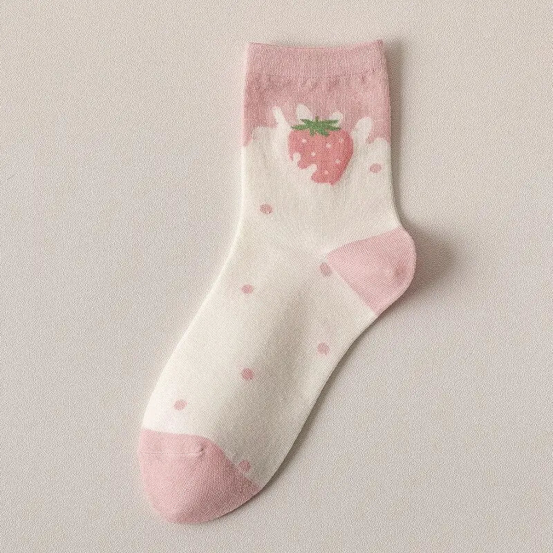 Pink Twisted Tube Socks - White A / One Size