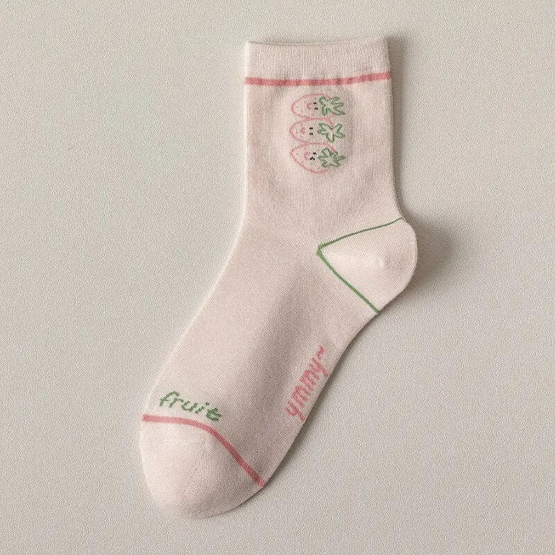 Pink Twisted Tube Socks - White B / One Size