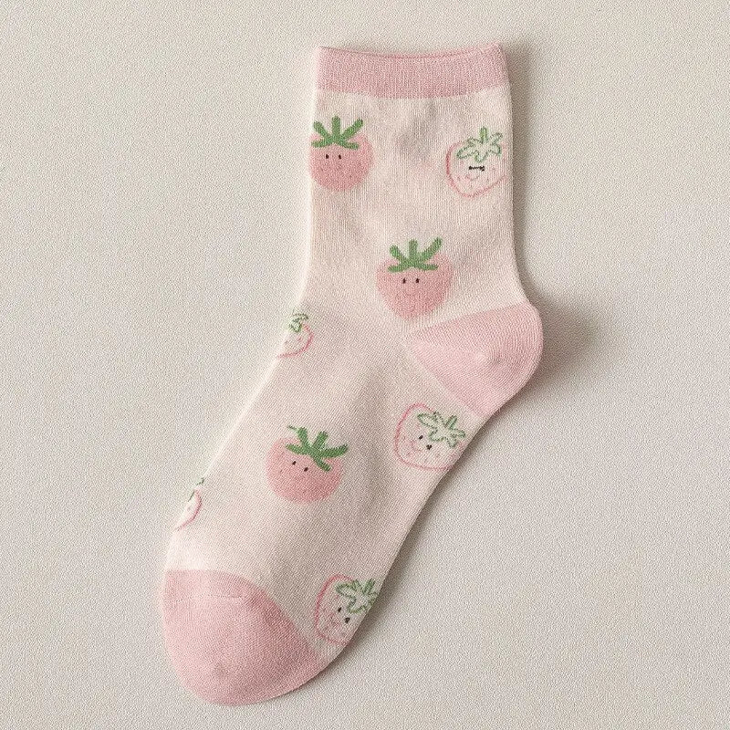 Pink Twisted Tube Socks - White C / One Size