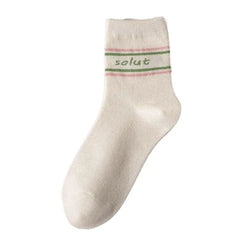 Pink Twisted Tube Socks - White / One Size