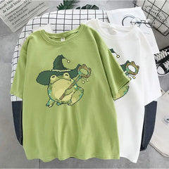 Pixel Wizard Frog Printed T-shirt