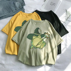 Pixel Wizard Frog Printed T-shirt - T-Shirt