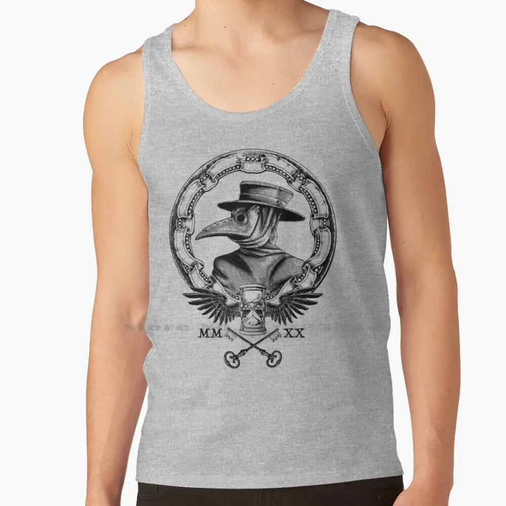 Plague Winged Hourglass Roman Mask Graphic T-Shirt