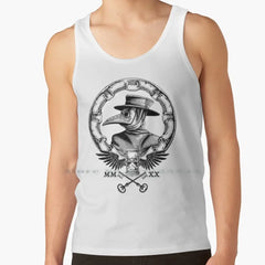 Plague Winged Hourglass Roman Mask Graphic T-Shirt