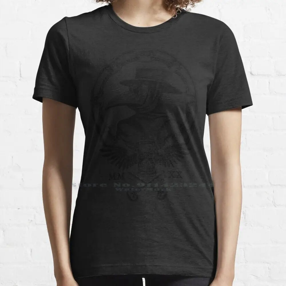 Plague Winged Hourglass Roman Mask Graphic T-Shirt