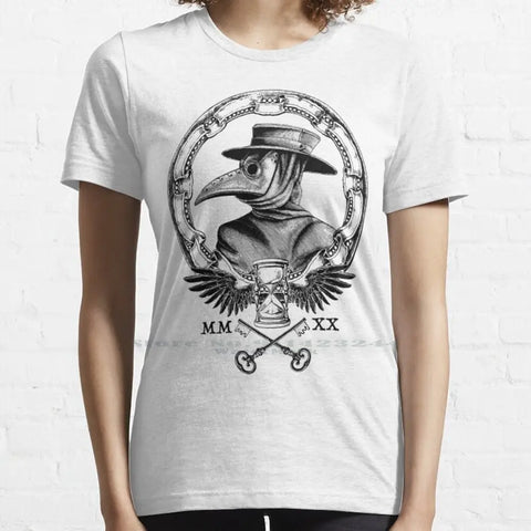 Plague Winged Hourglass Roman Mask Graphic T-Shirt