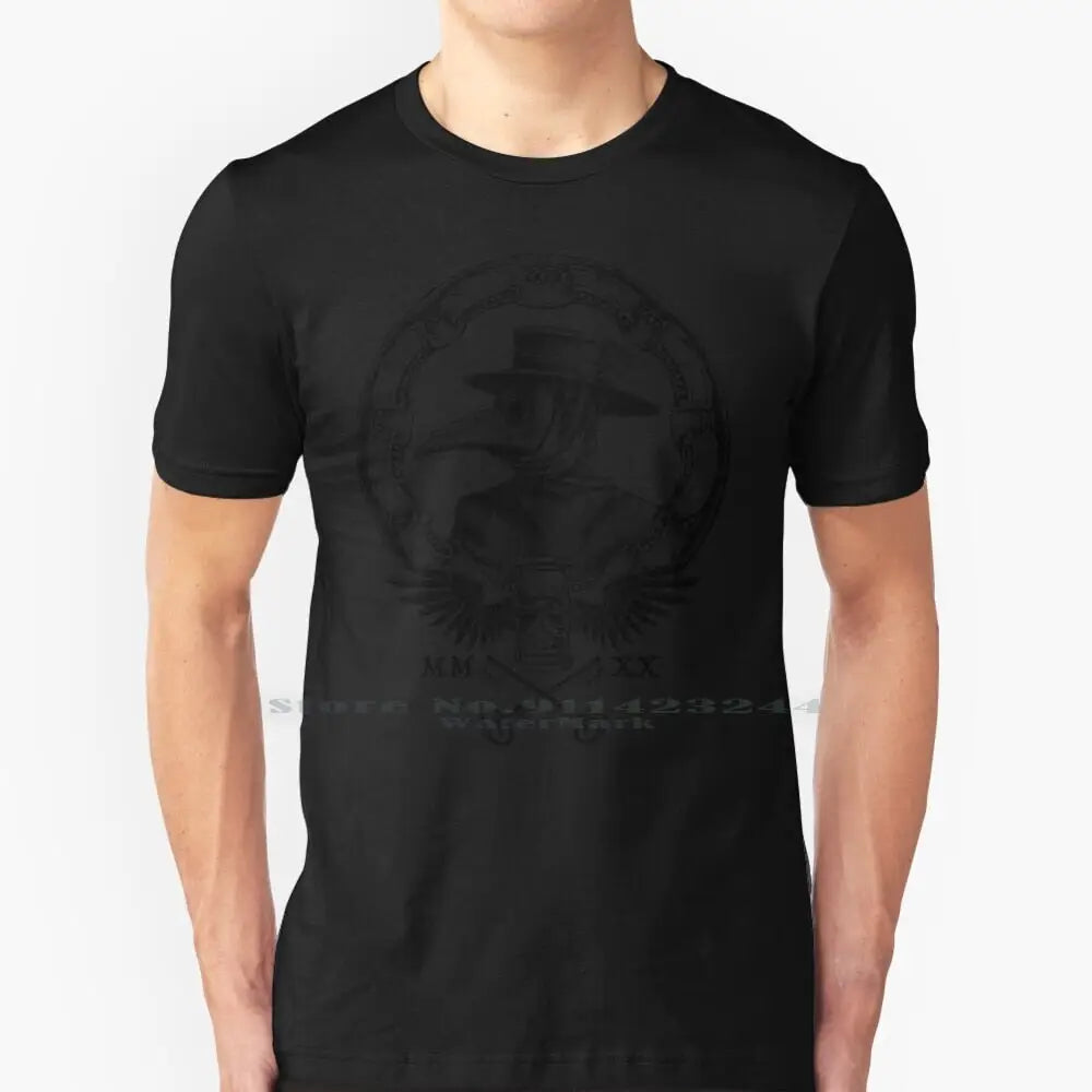 Plague Winged Hourglass Roman Mask Graphic T-Shirt