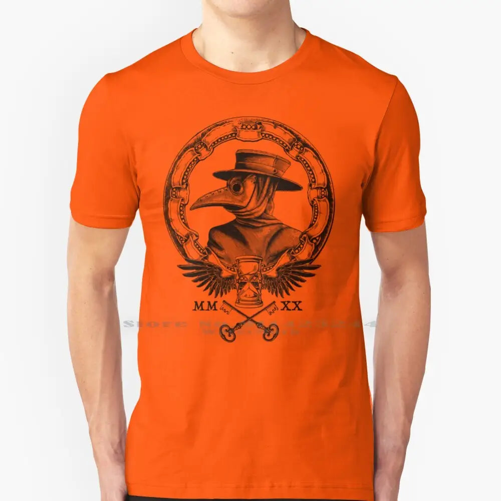 Plague Winged Hourglass Roman Mask Graphic T-Shirt