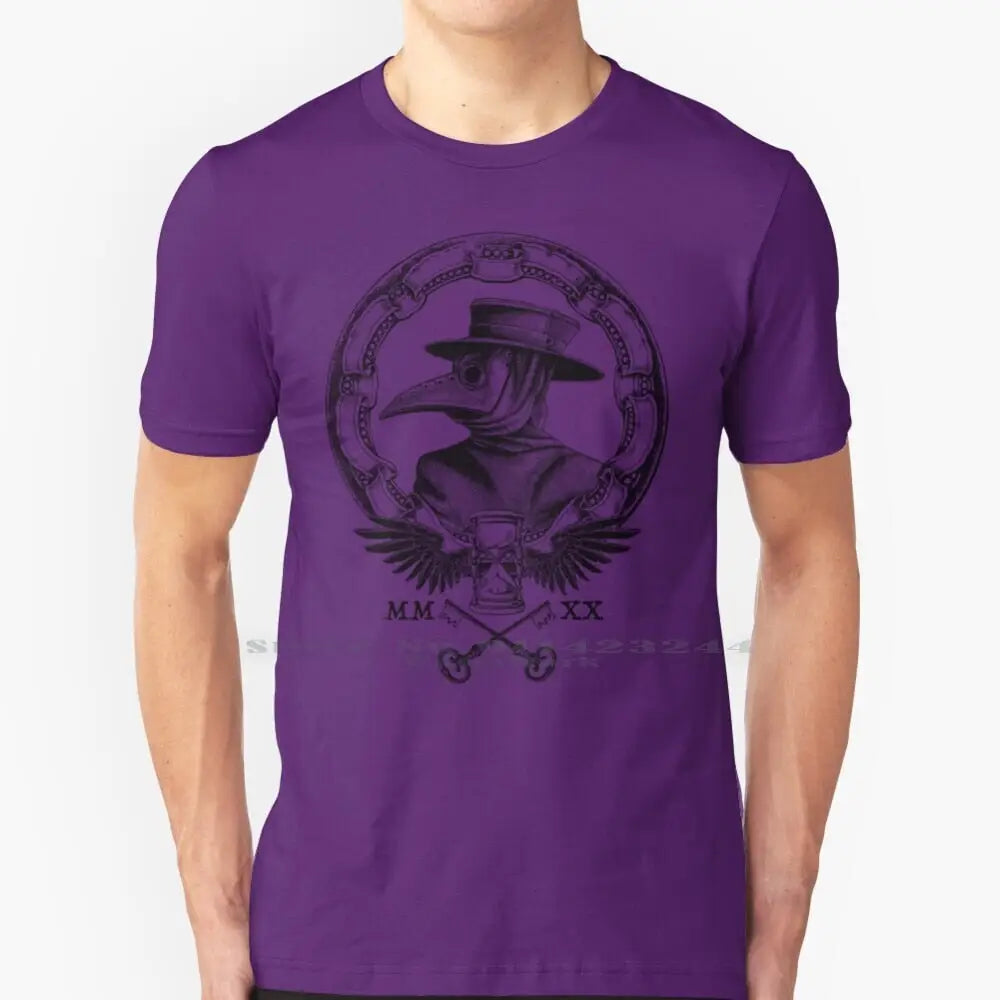 Plague Winged Hourglass Roman Mask Graphic T-Shirt