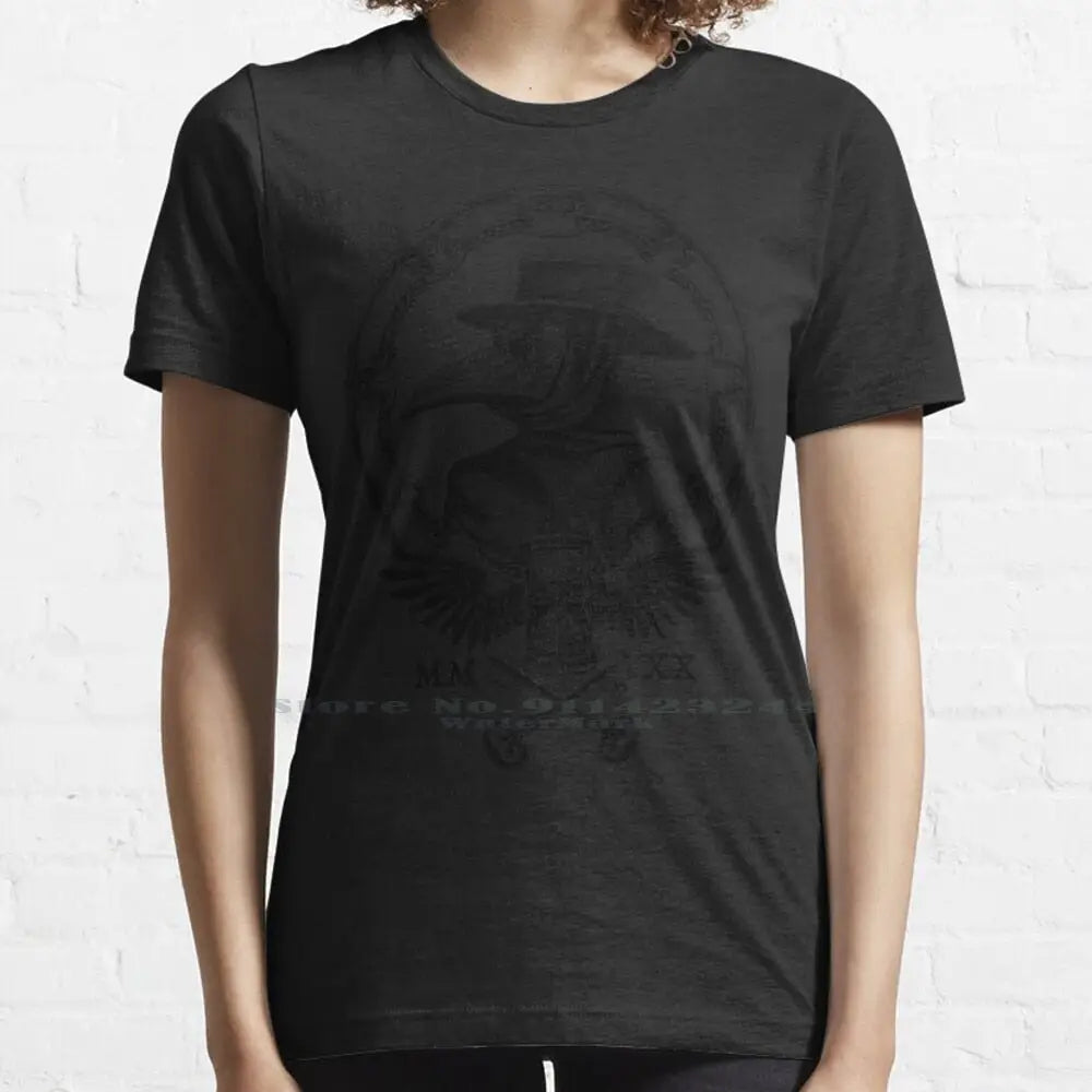 Plague Winged Hourglass Roman Mask T-Shirt - FTee-Black / XL