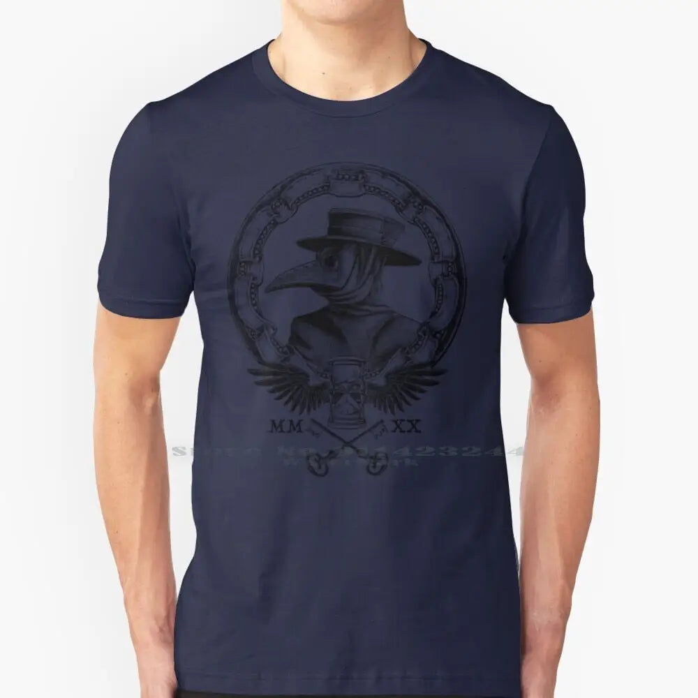 Plague Winged Hourglass Roman Mask T-Shirt - MTee-Navy / XL