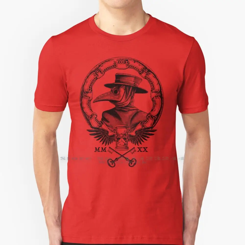 Plague Winged Hourglass Roman Mask T-Shirt - MTee-Red / XL