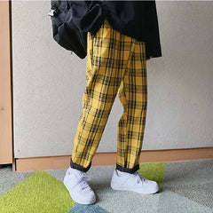 Plaid Ankle Pants with Tailored Fit