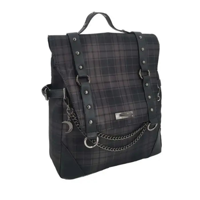 Plaid Gothic Backpack for School or Everyday Black