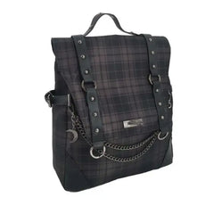 Plaid Gothic Backpack for School or Everyday Black