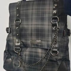Plaid Gothic Backpack for School or Everyday Black
