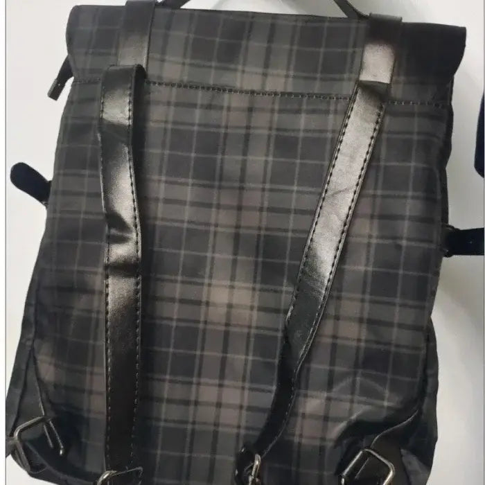 Plaid Gothic Backpack for School or Everyday Black