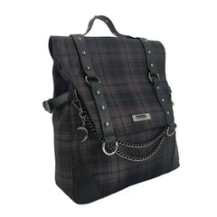 Plaid Gothic Backpack for School or Everyday Black