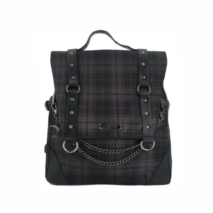 Plaid Gothic Backpack for School or Everyday Black