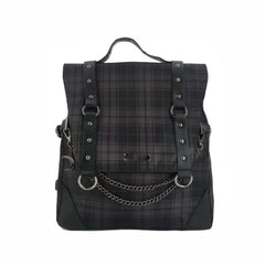 Plaid Gothic Backpack for School or Everyday Black